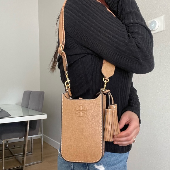 NWT Tory Burch Thea Cellphone Smartphone Pebble Leather Crossbody Black … - Picture 13 of 16